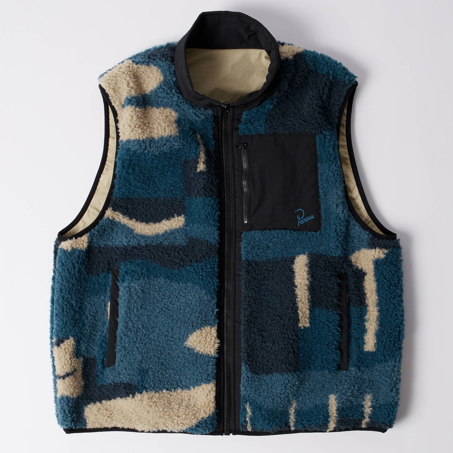 Parra Infinite Bird Reversible Vest Navy Blue