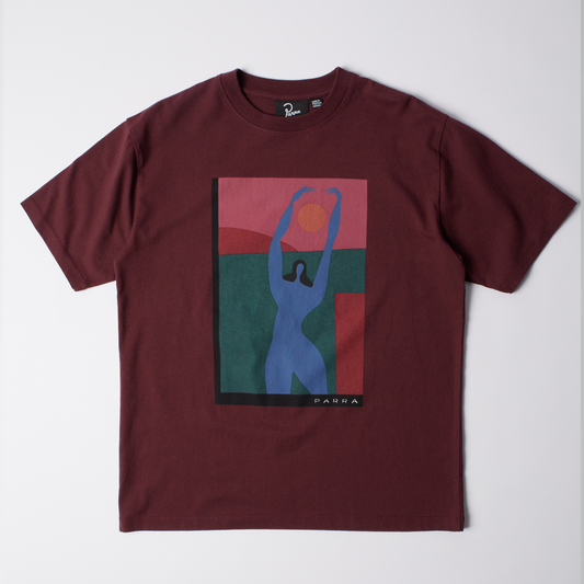 Parra Protect The Sun T-Shirt Dark Burgundy