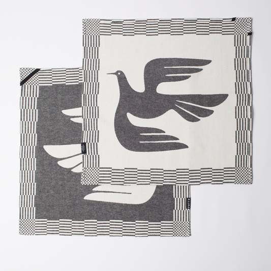 Parra Infinite Kitchen Bird Towel Set Black