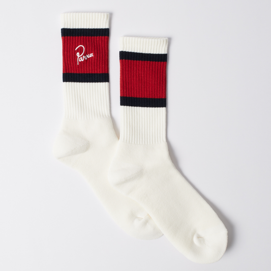 Parra Signature Striped Crew Socks Red/Black