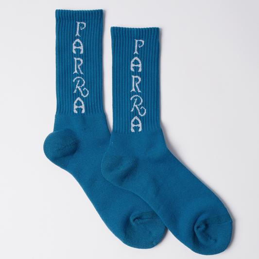 Parra Wordle Logo Crew Socks Blue