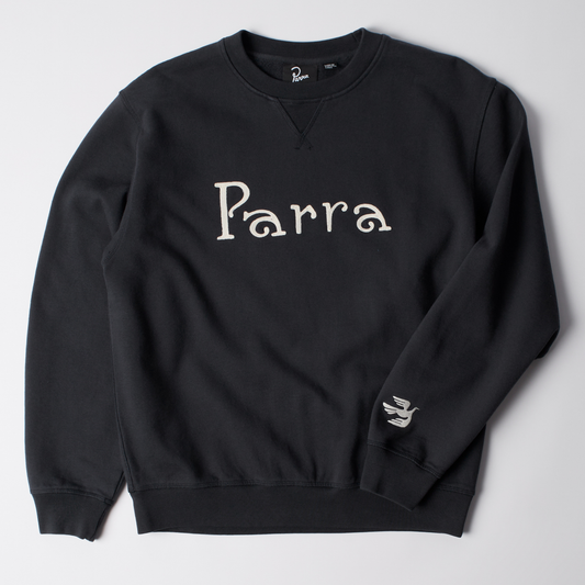 Parra Weird Trad Logo Crewneck Sweater Dark Navy