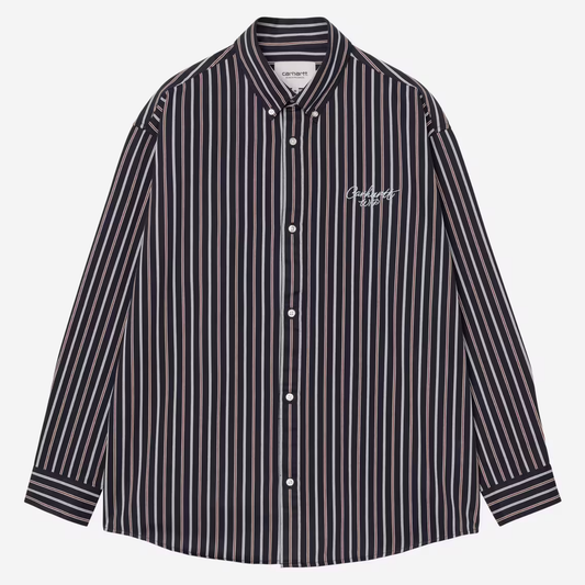 Carhartt WIP Palance Longsleeve Shirt Palance Stripe Dark Navy
