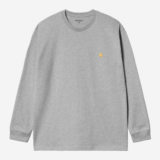 Carhartt WIP Chase Longsleeve T-Shirt Grey Heather/Gold