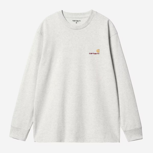 Carhartt WIP American Script Longsleeve T-Shirt Grey Heather