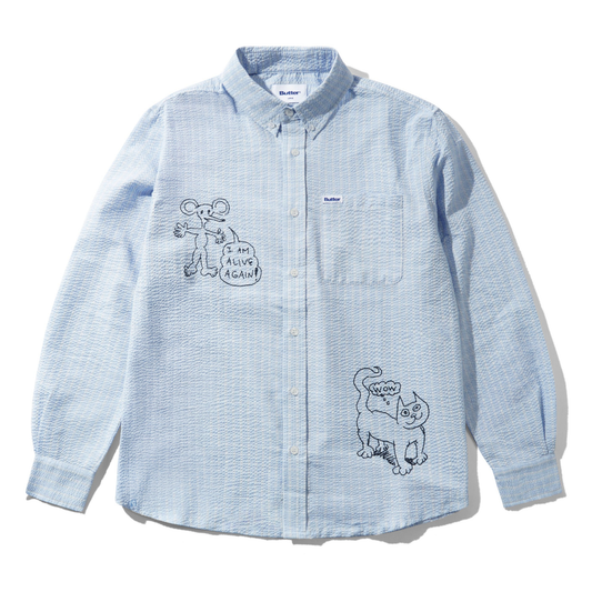 Butter Goods x Daniel Johnston Alive Again Shirt Light Blue