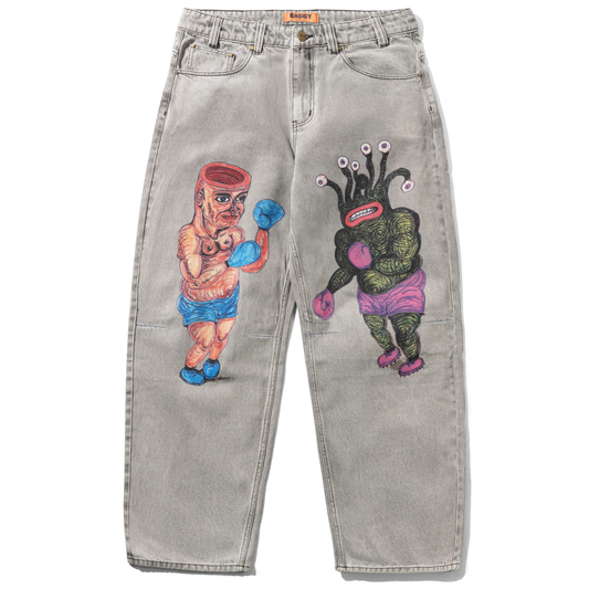 Butter Goods x Daniel Johnston Boxing Denim Jeans Washed Grey