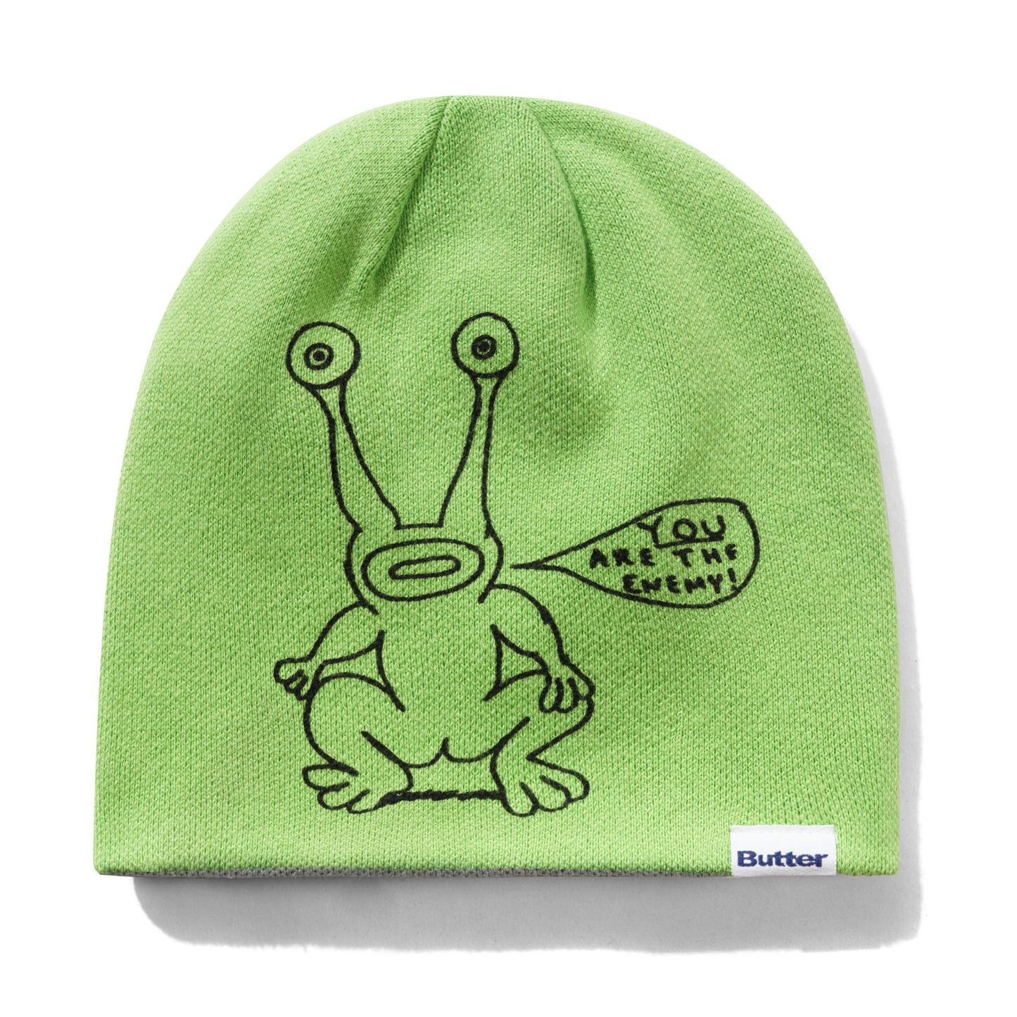 Butter Goods x Daniel Johnston Frog Reversible Beanie Lime / Grey