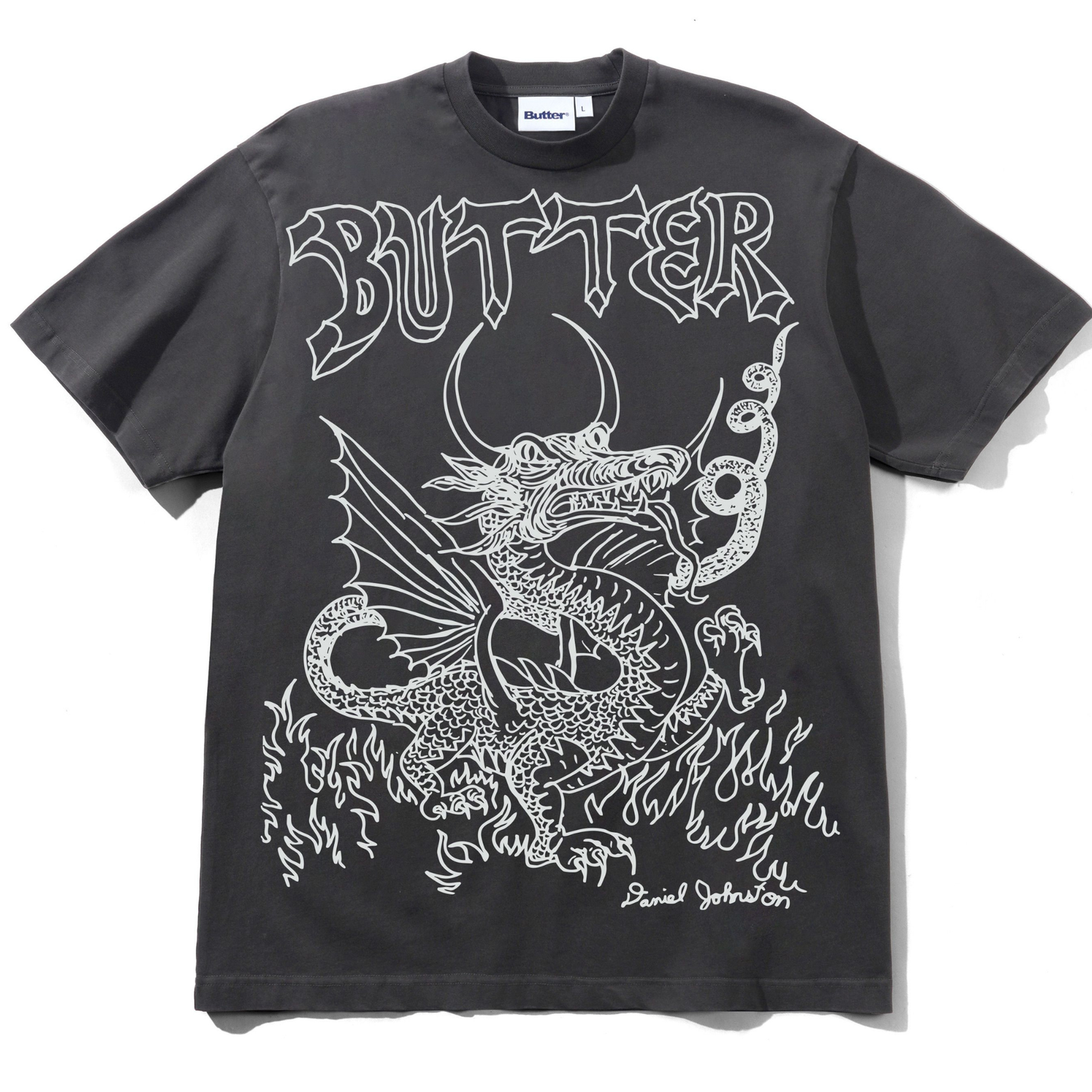 Butter Goods x Daniel Johnston Dragon T-shirt Washed Black