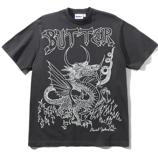 Butter Goods x Daniel Johnston Dragon T-shirt Washed Black