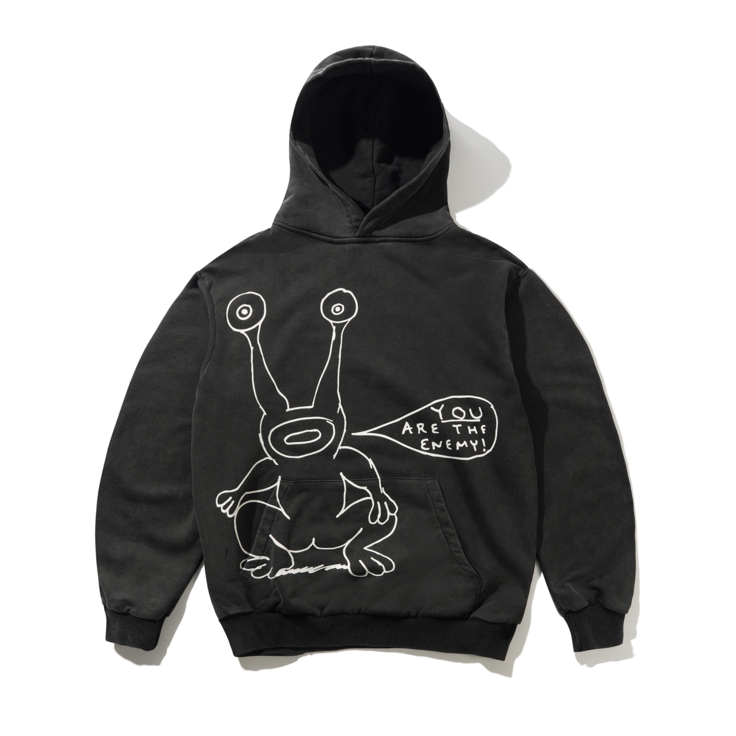 Butter Goods x Daniel Johnston Enemy Hoodie Distressed Washed Black