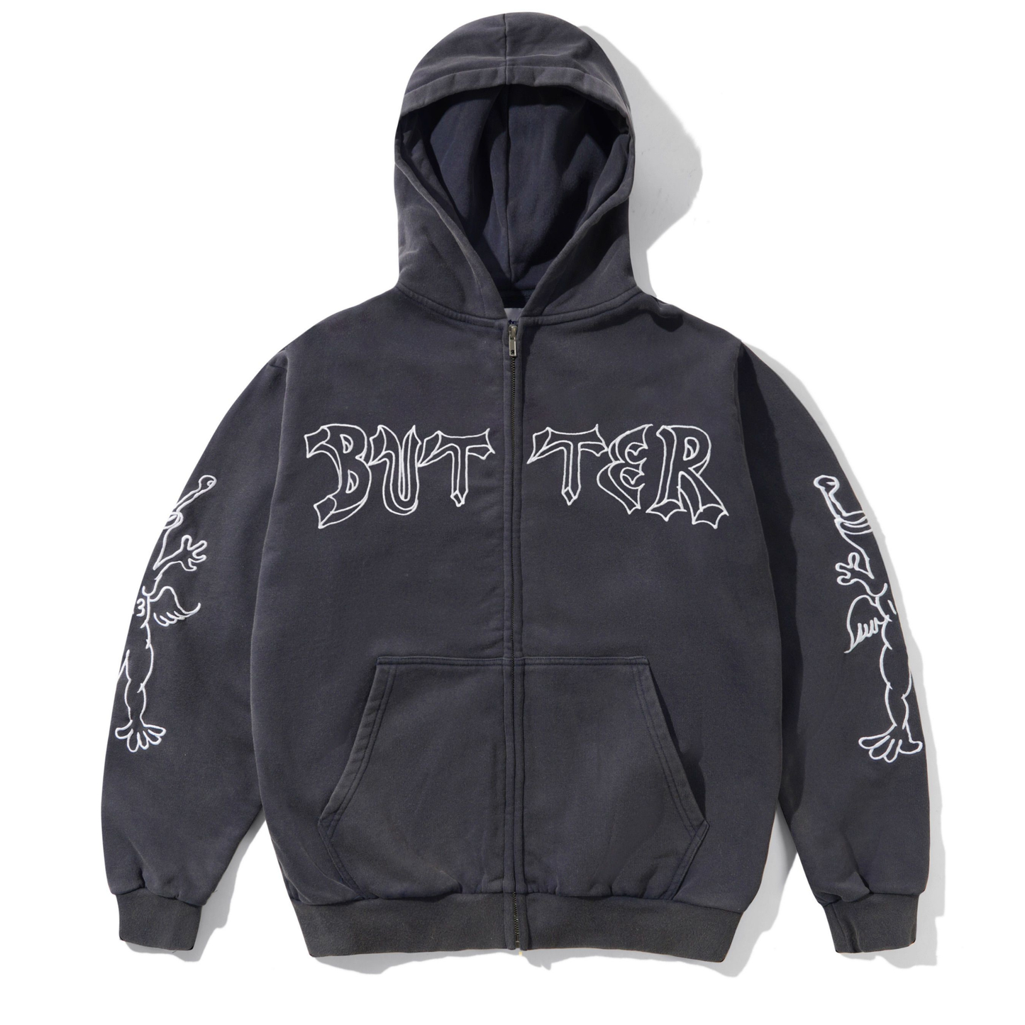 Butter Goods x Daniel Johnston Thirteen Zip-Thru Hoodie Washed Navy