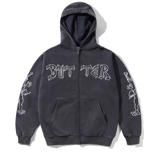 Butter Goods x Daniel Johnston Thirteen Zip-Thru Hoodie Washed Navy