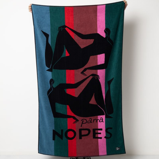 By Parra Nope Und Nopes Beach Towel Mallard Green