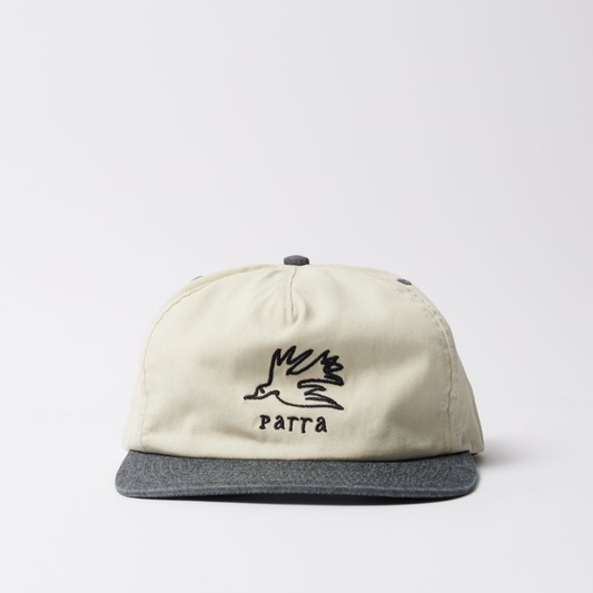 By Parra Yarn Bird 5 Panel Hat Off White
