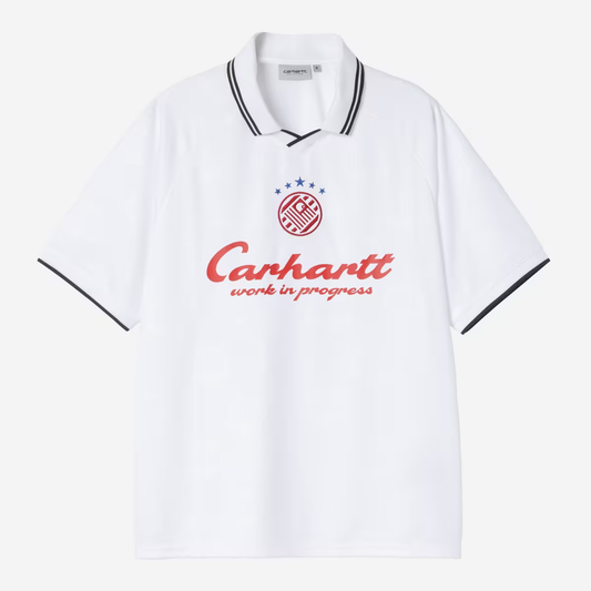 Carhartt WIP Terrace Football T-Shirt Heart Train Jacquard White