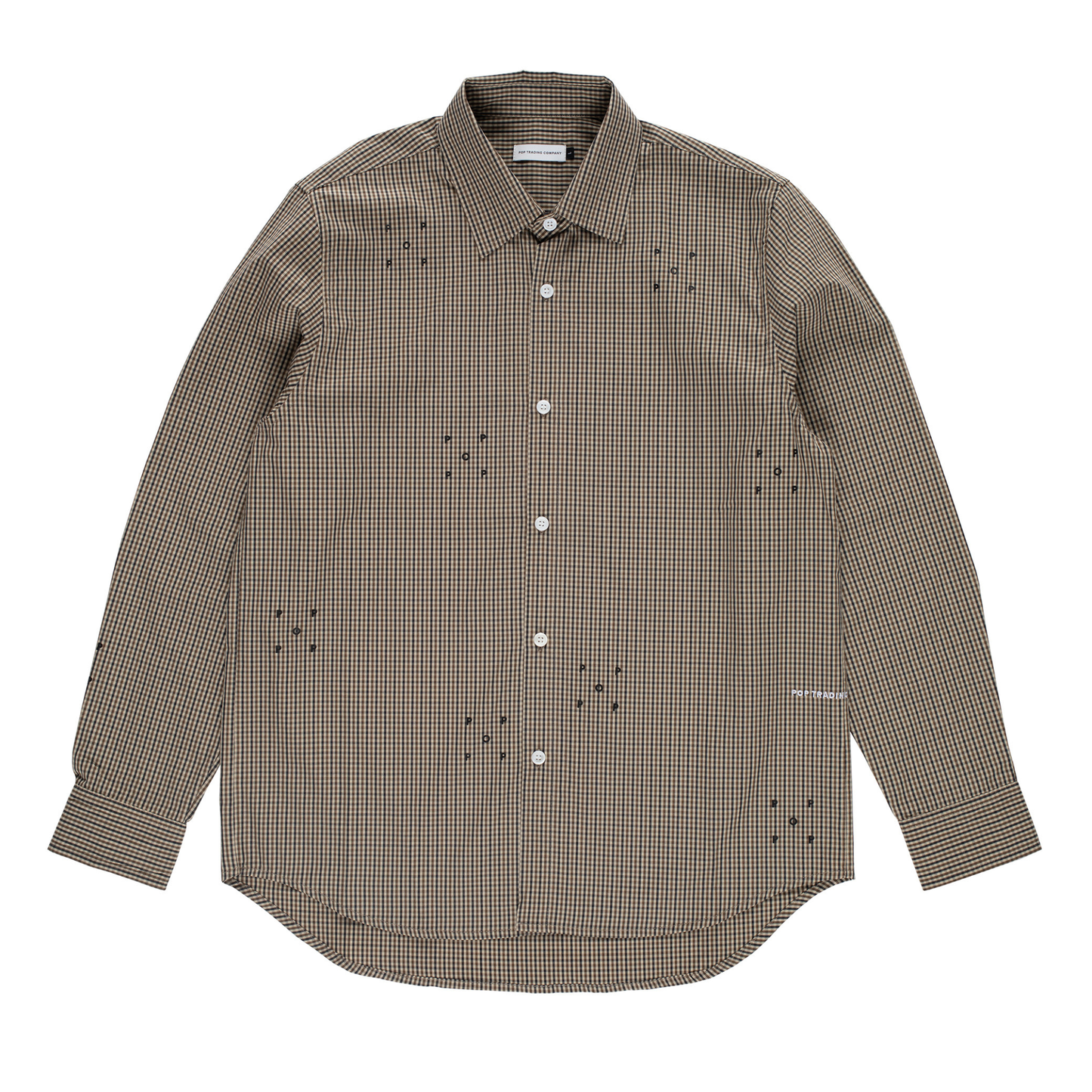 POP Checked Allover Logo Shirt Navy/Delicioso