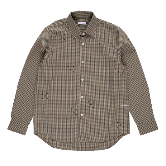 POP Checked Allover Logo Shirt Navy/Delicioso