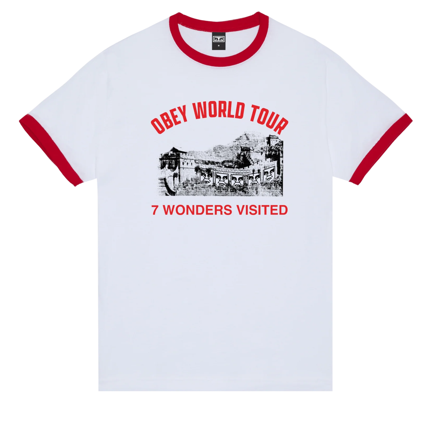 Obey 7 Wonders Visited T-Shirt White/Red White/Red