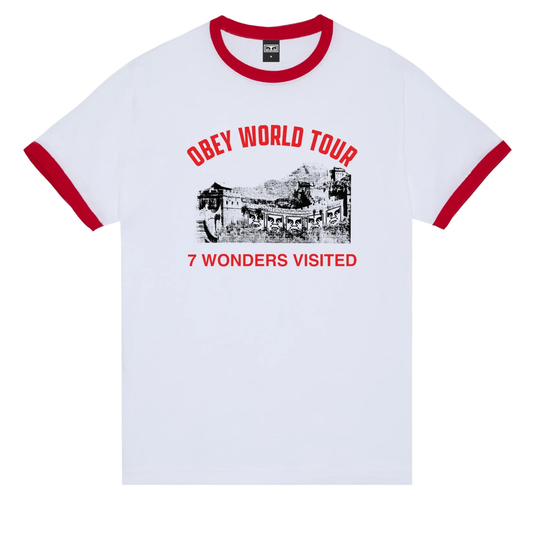 Obey 7 Wonders Visited T-Shirt White/Red White/Red