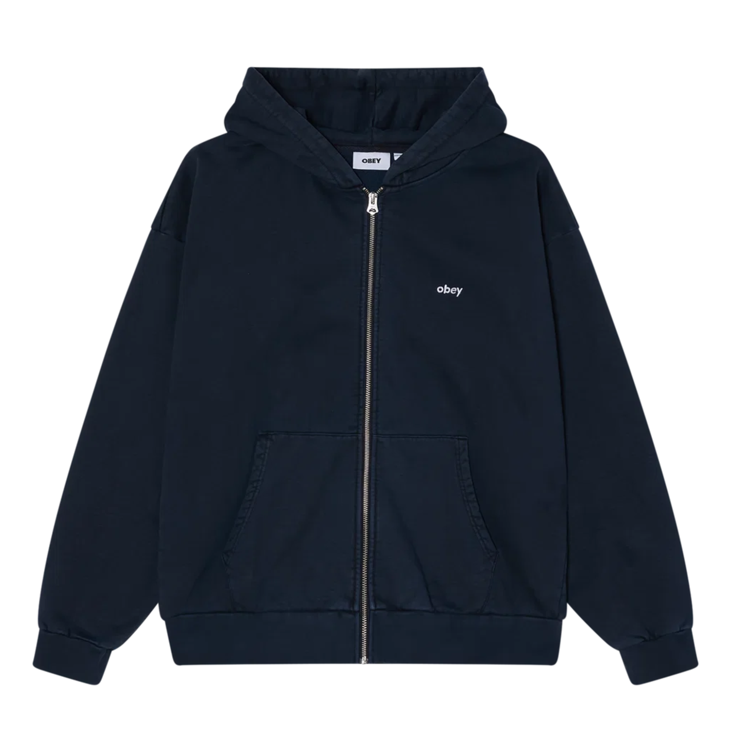 Obey Lowercase Pigment Zip Hooded Sweater Pigment Dark Sapphire