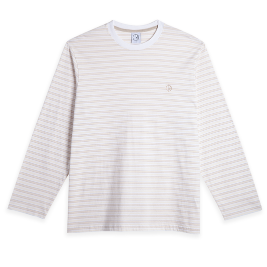 Polar Steve Stripe Longsleeve T-shirt White/Taupe