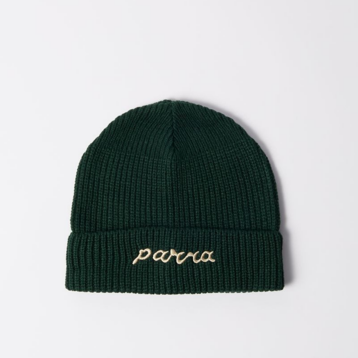 By Parra Lowercase Script Logo Beanie Pine Green