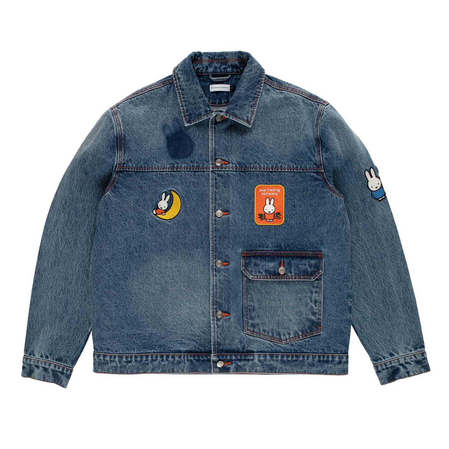POP x Miffy Full Button Denim Jacket Stonewashed