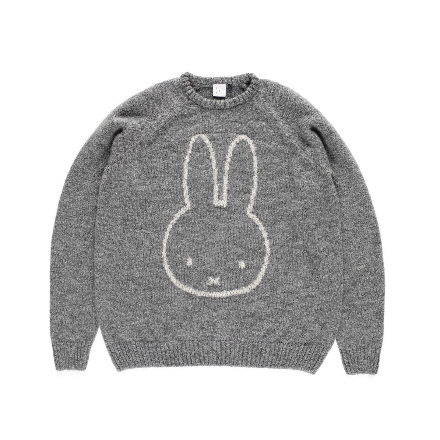 POP x Miffy Knitted Mohair Sweater Heather Grey