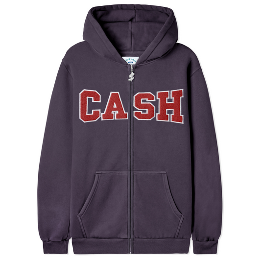 Cash Only Campus Zip-Thru Hooded Sweater Dusk