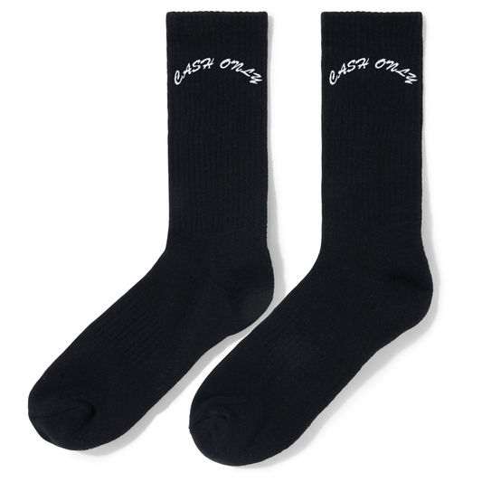 Cash Only Logo Crew Socks Black
