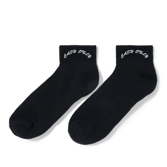 Cash Only Logo Ankle Socks Black