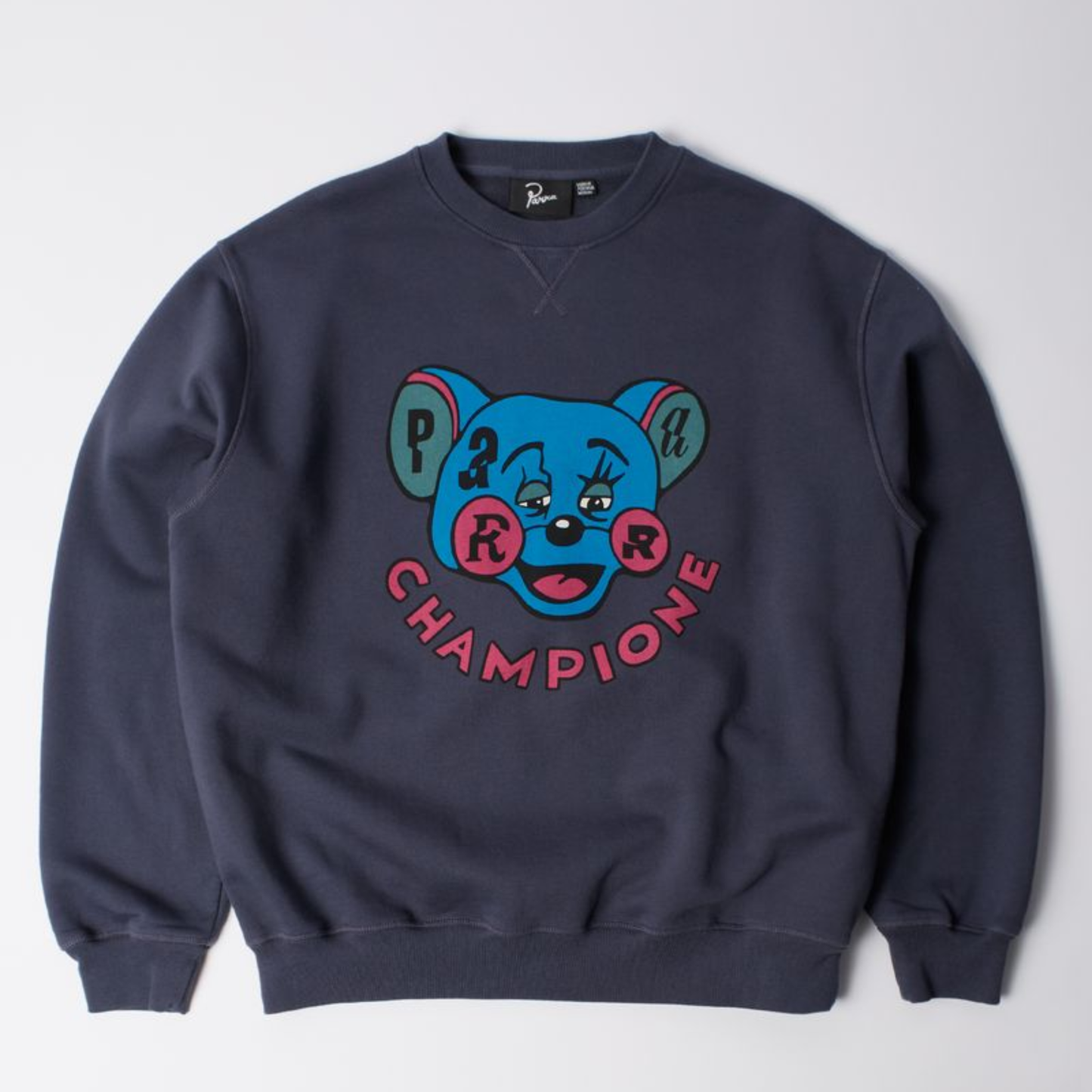 By Parra Tired Champione Sweater Navy Blue