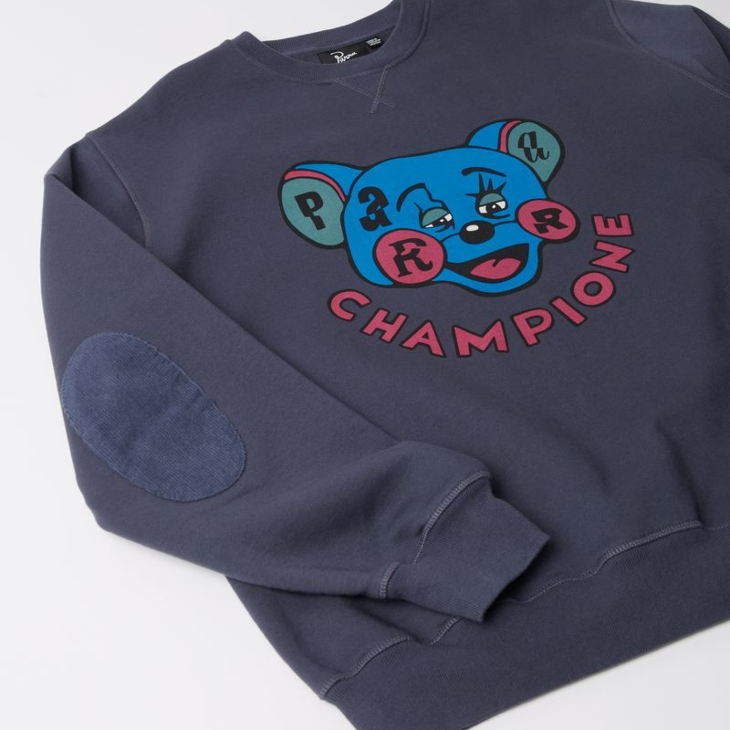 By Parra Tired Champione Sweater Navy Blue