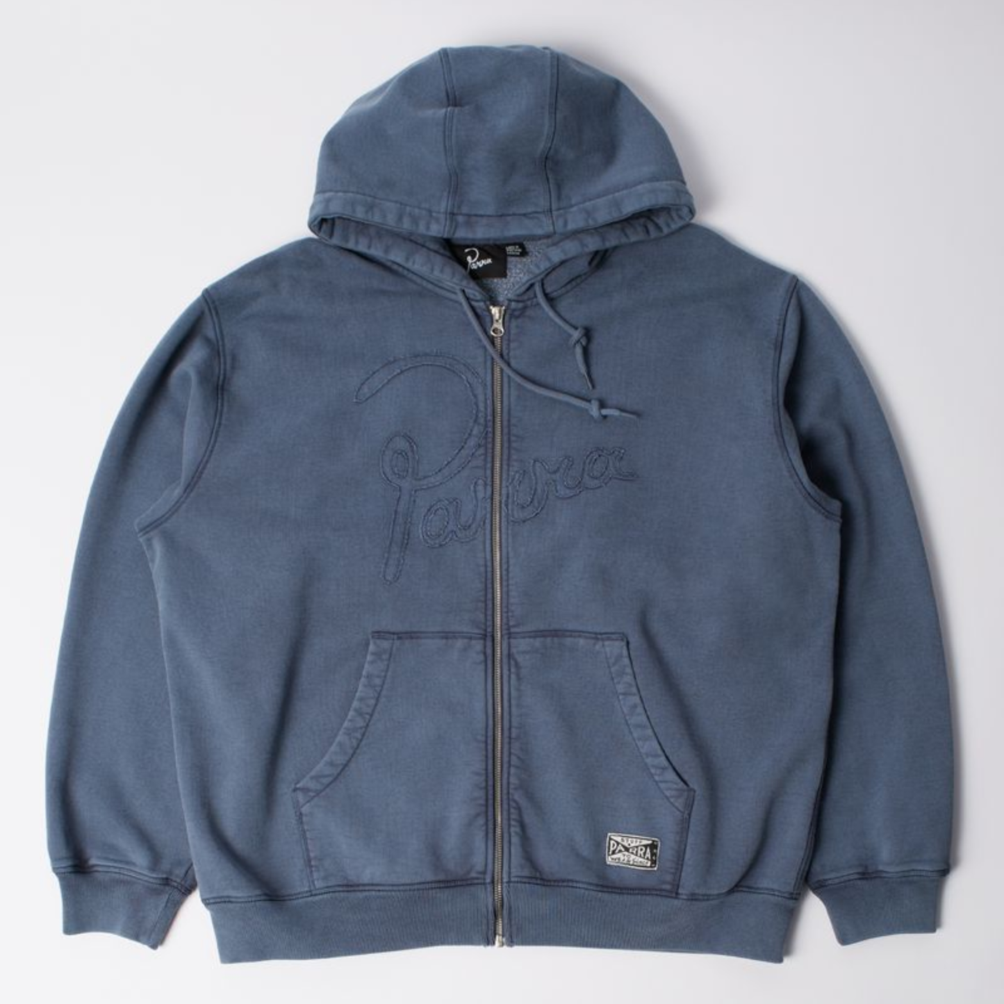 By Parra Not Fade Away Zip Hooded Sweater Washed Dark Grey