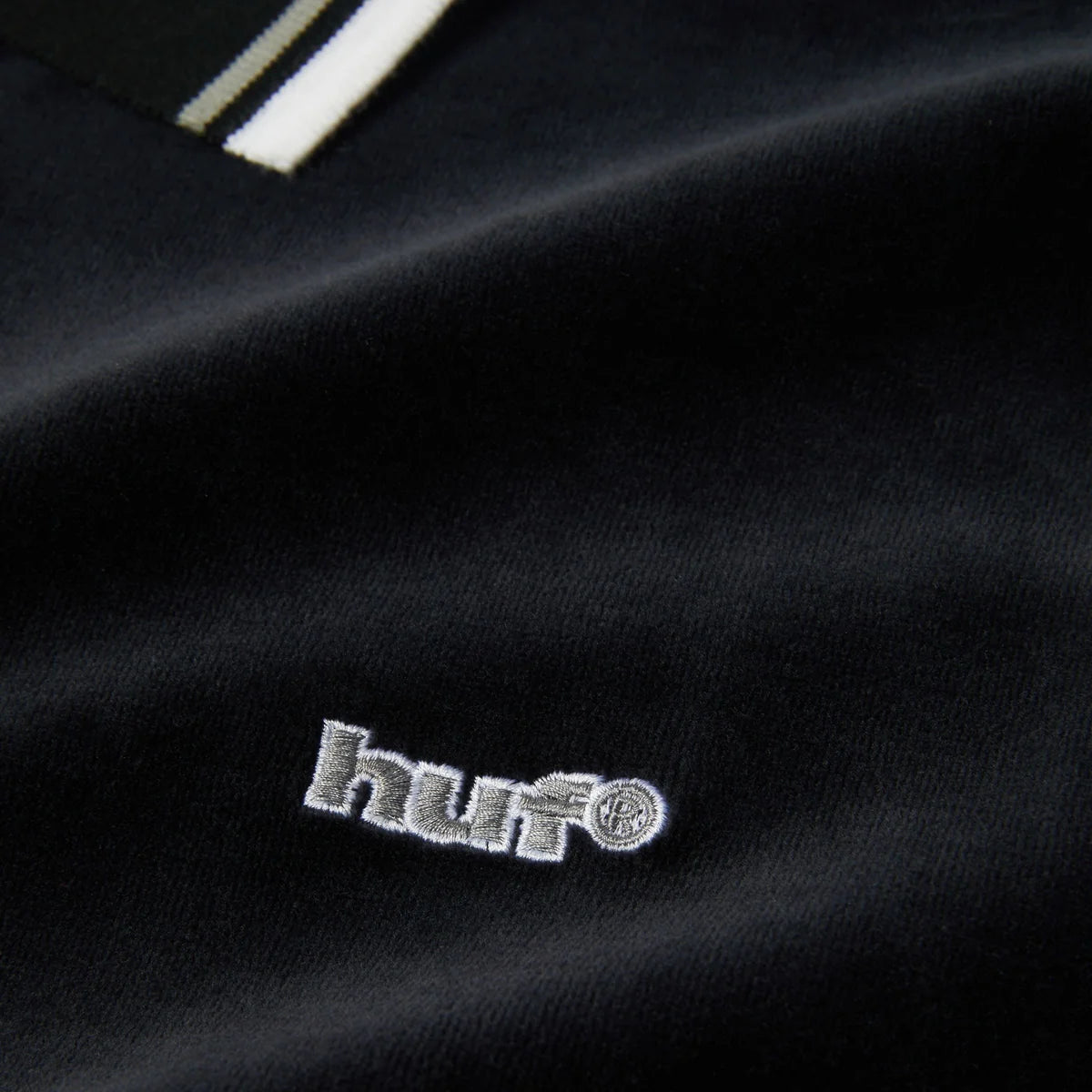 HUF Parker Velour Longsleeve Polo Black