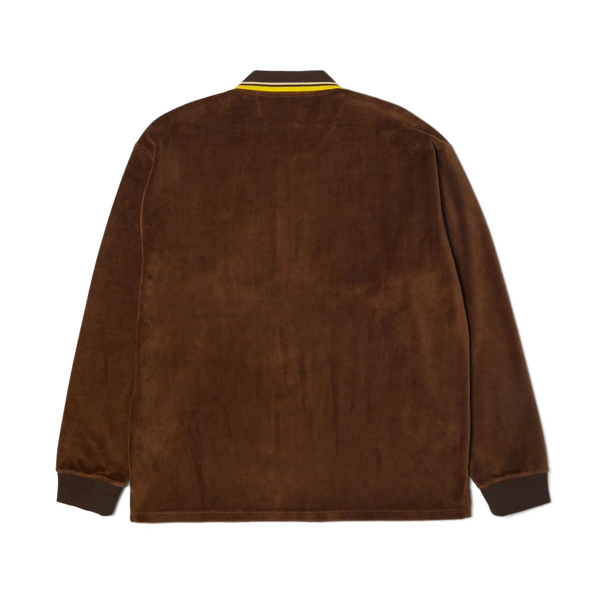 HUF Parker Velour Longsleeve Polo Brown