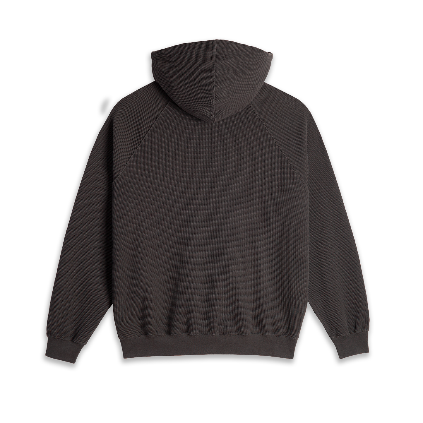 Polar Waffle Zip Hooded Sweater Dirty Black