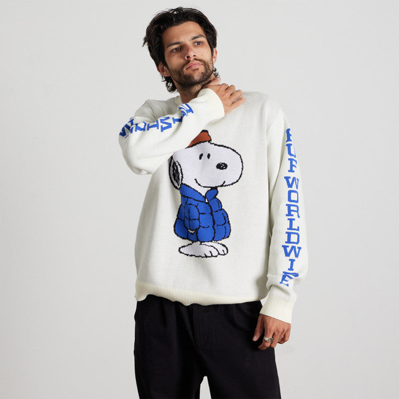 HUF Snoopy Puffer Sweater Bleach