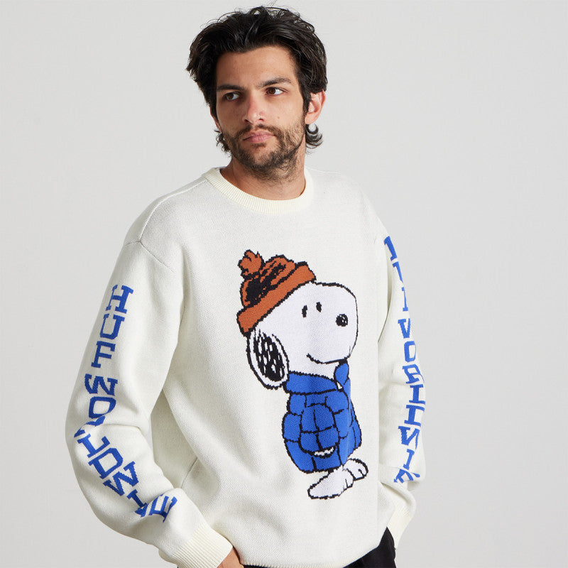 HUF Snoopy Puffer Sweater Bleach