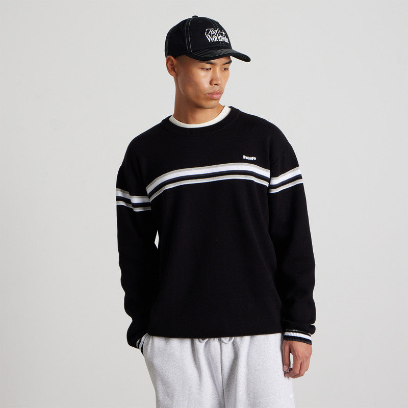 HUF Stratford Stripe Sweater Black