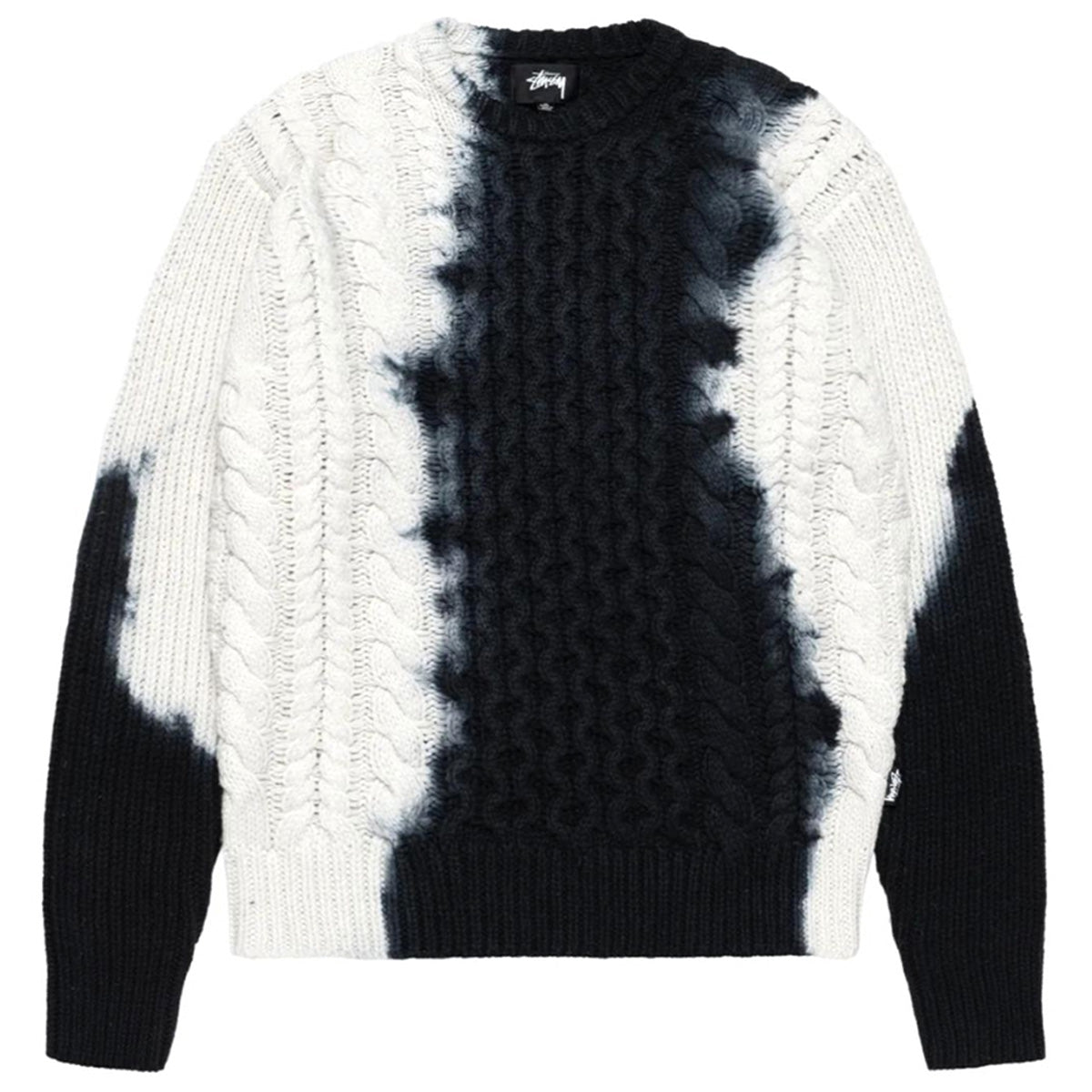 Stüssy Tie Dye Fisherman Sweater Black