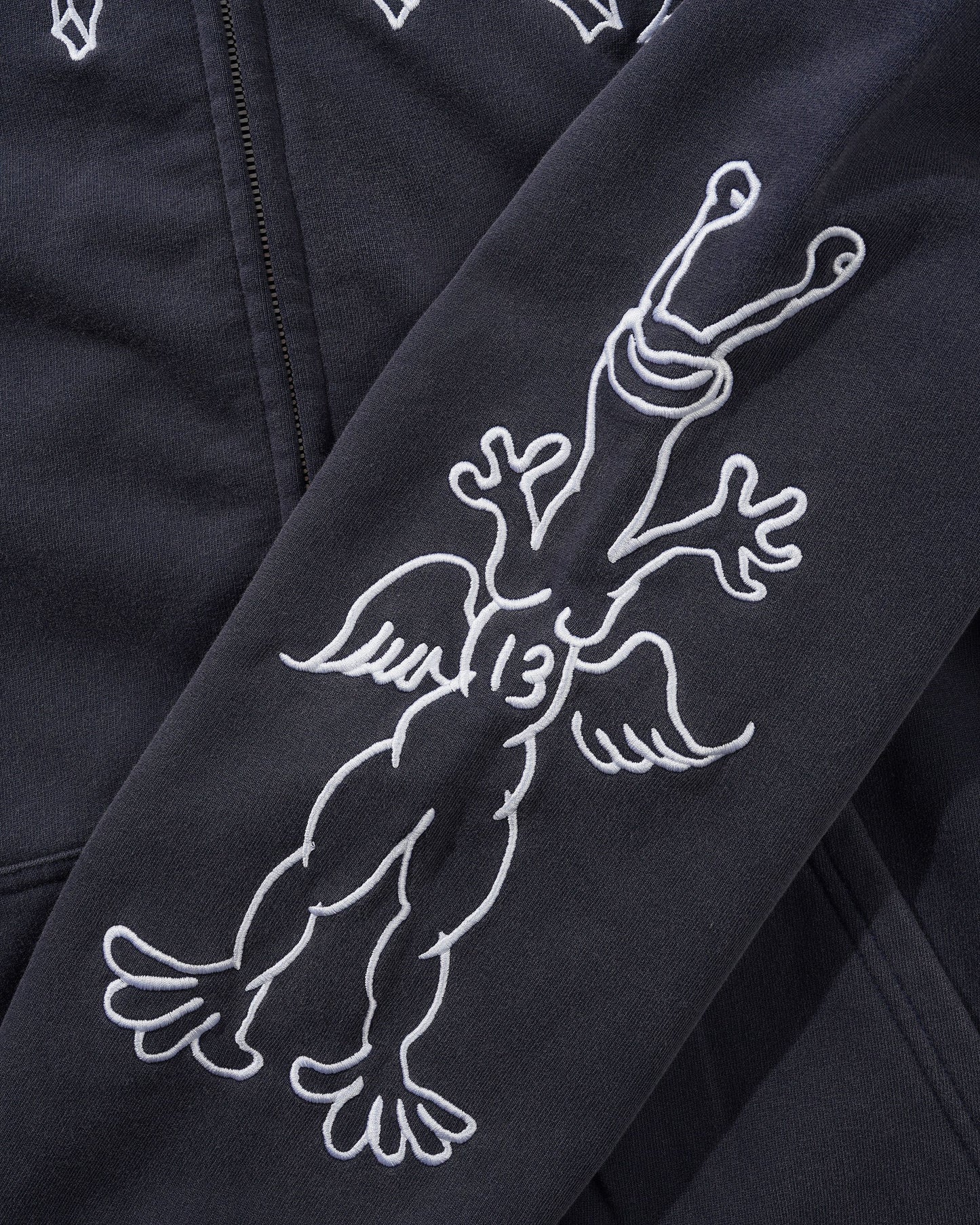 Butter Goods x Daniel Johnston Thirteen Zip-Thru Hoodie Washed Navy