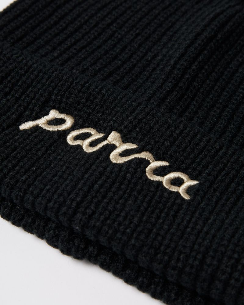 By Parra Lowercase Script Logo Beanie Black