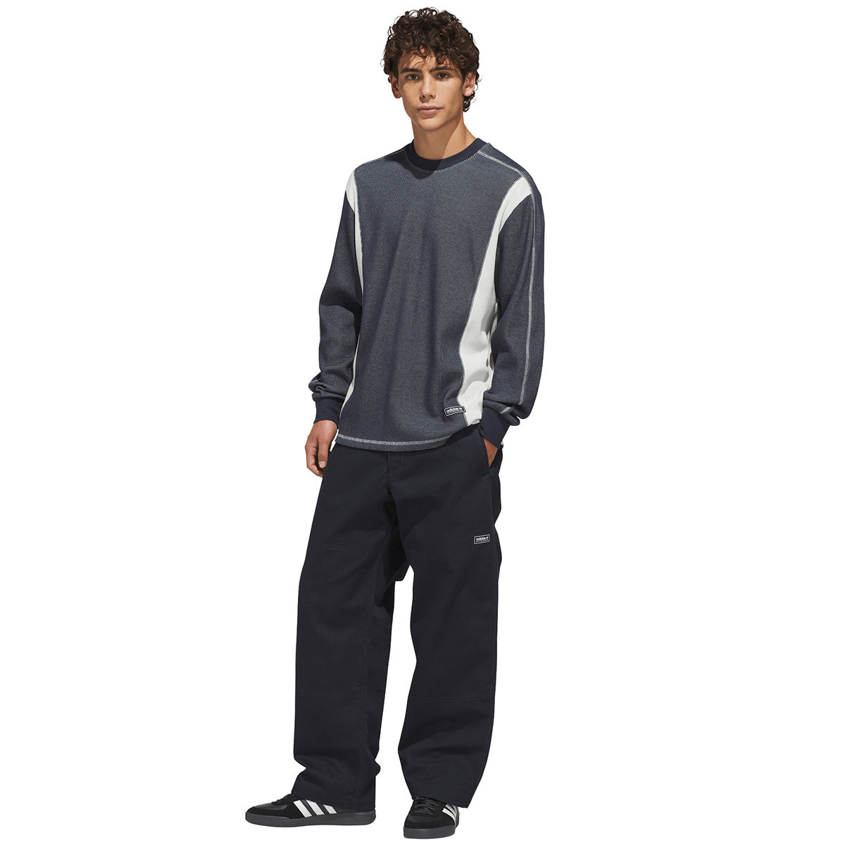 Adidas FSBS Waffle Longsleeve Shirt Aurora Ink/Orbit Grey