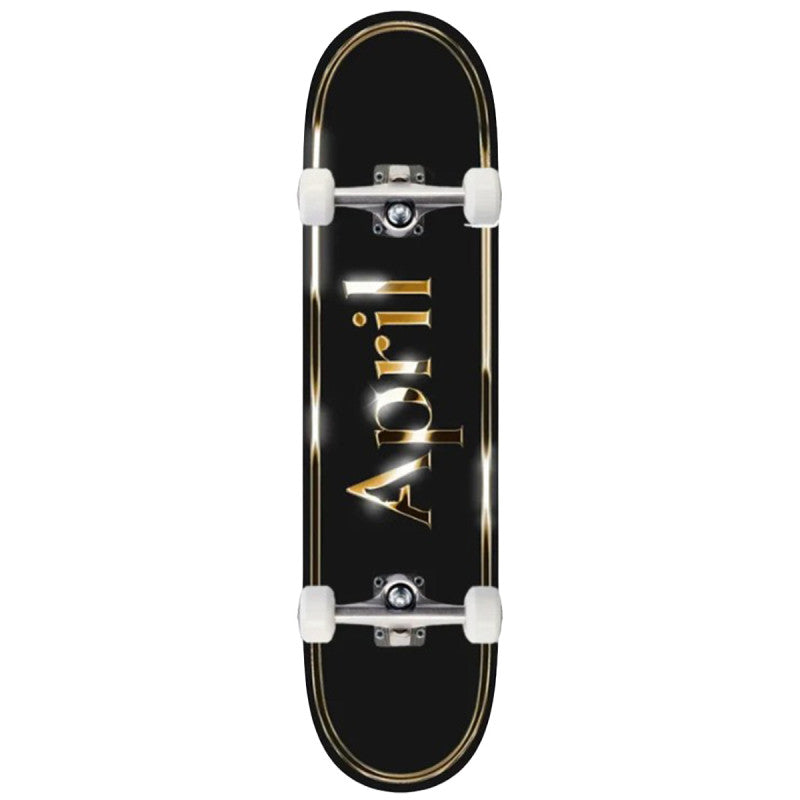 April OG Logo Complete Skateboard Golden Black 8.5
