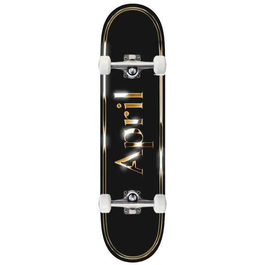 April OG Logo Complete Skateboard Golden Black 8.5
