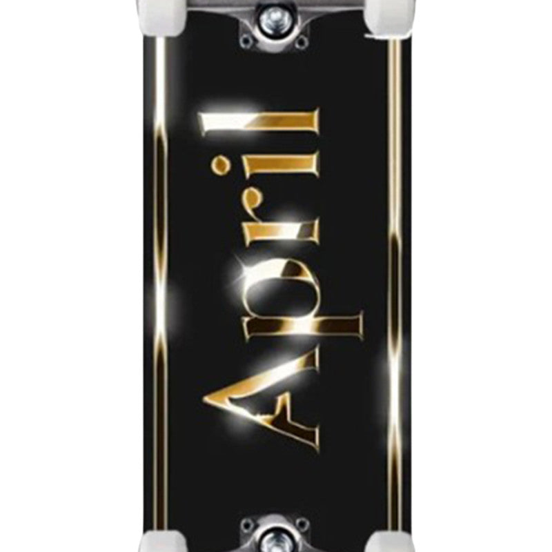 April OG Logo Complete Skateboard Golden Black 8.5