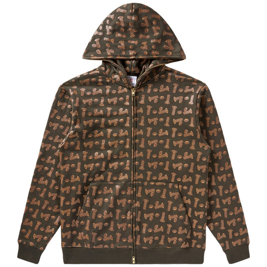 Bronze56K x Icecream Hardware Full Zip Hooded Sweater AOP Pattern