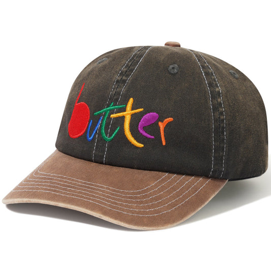 Butter Goods Art 6 Panel Cap Charcoal/Redwood